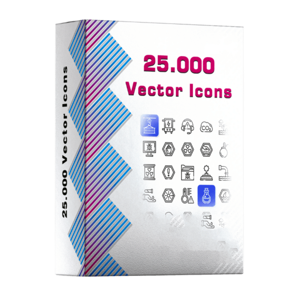 Mega Vector Icon Bundle – 25,000 Fully Scalable & Editable Icons